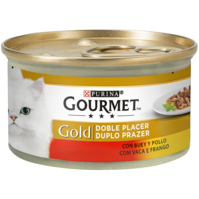     Latas Gourme Gold Duplo Carne de Vaca Frango 85g

