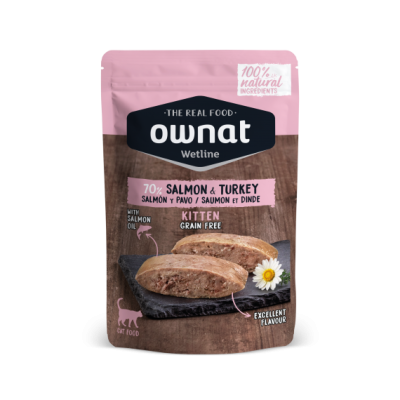     Ownat Wet Line Kitten Salmão&Peru 85gr(gatinhos)
