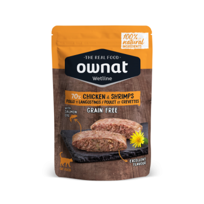     Ownat Wet Line Frango&Camarão 85gr (gato adulto)
