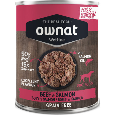     Ownat Wet Line Vaca e Salmão Lata 400gr
