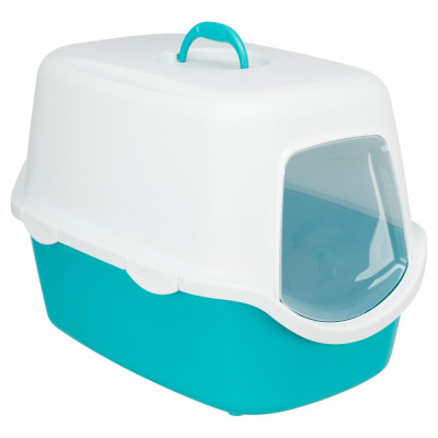    Toilete "Vico" C/ Porta P/ Gatos Turquesa/Creme TX40275
