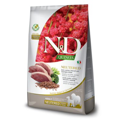     N&D Quinoa Dog Neut Duck Bro&Asp Adult Mini 2,5Kg
