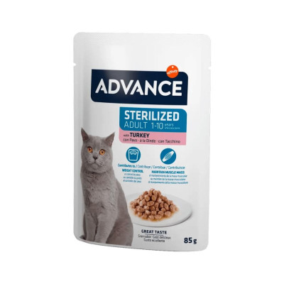     Advance Cat Wet Adult Sterilized Turkey 85gr
