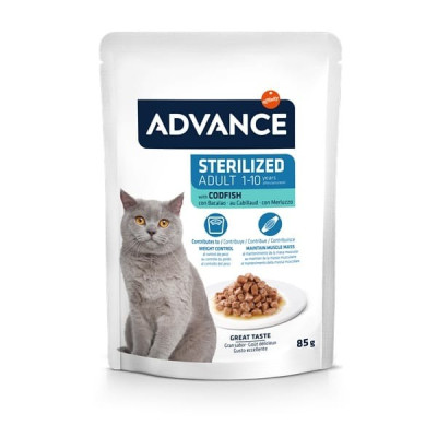     Advance Cat Wet Adult Sterilized Codfish 85gr
