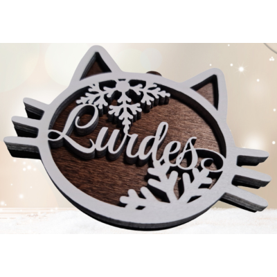     Cabeça de Gato de Natal Personalizada
