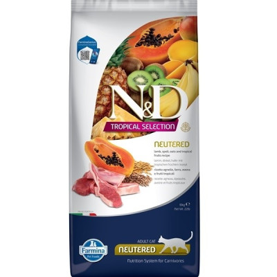     N&D Tropical Selection Cat Lamb Neutered 10Kg
