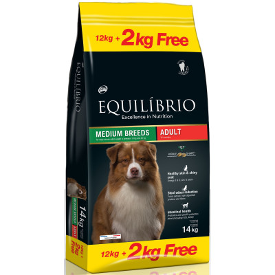     Equilibrio Dog Adult Medium Breed 12+2kg
